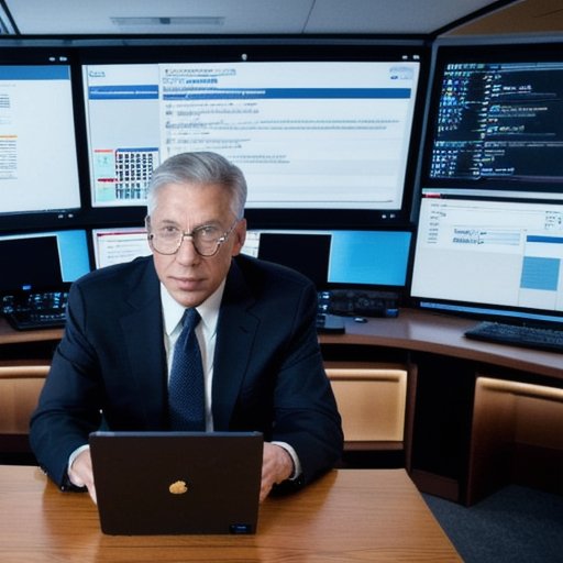 Modern enterprise command center dashboard, no people, blue corporate lighting